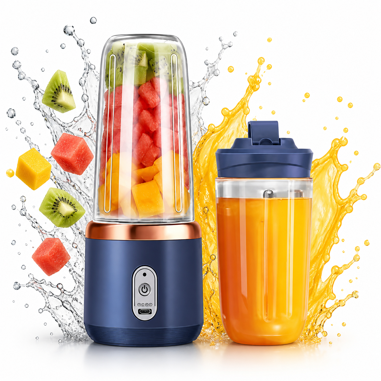 6 Blade Mini Blender- 2 Bottles image 1